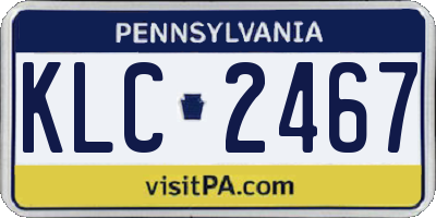 PA license plate KLC2467