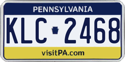 PA license plate KLC2468