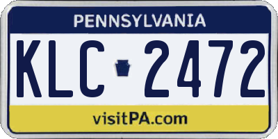 PA license plate KLC2472