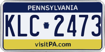 PA license plate KLC2473