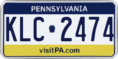 PA license plate KLC2474