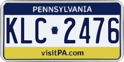 PA license plate KLC2476