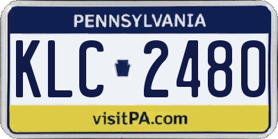 PA license plate KLC2480