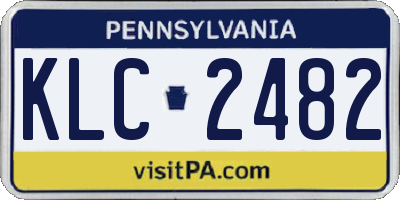 PA license plate KLC2482
