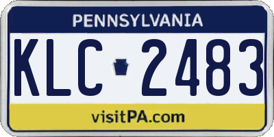PA license plate KLC2483