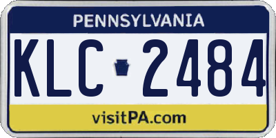 PA license plate KLC2484