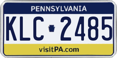 PA license plate KLC2485