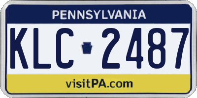 PA license plate KLC2487