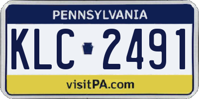 PA license plate KLC2491