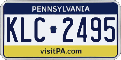 PA license plate KLC2495