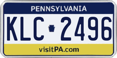 PA license plate KLC2496