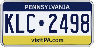 PA license plate KLC2498