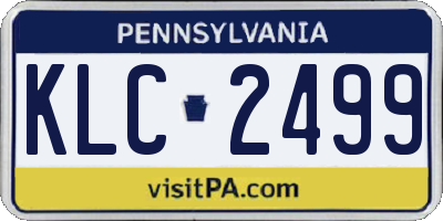 PA license plate KLC2499