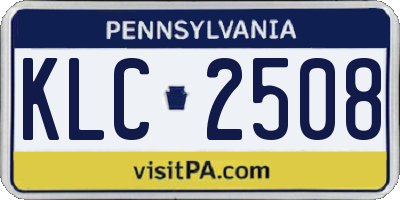 PA license plate KLC2508