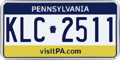 PA license plate KLC2511