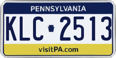 PA license plate KLC2513
