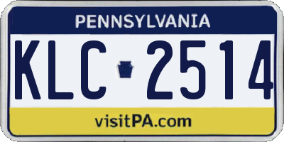 PA license plate KLC2514