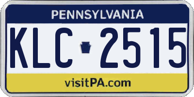 PA license plate KLC2515