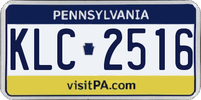 PA license plate KLC2516