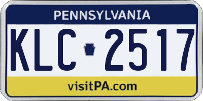 PA license plate KLC2517