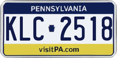 PA license plate KLC2518