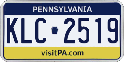 PA license plate KLC2519