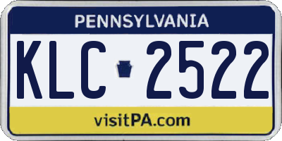 PA license plate KLC2522