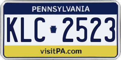 PA license plate KLC2523