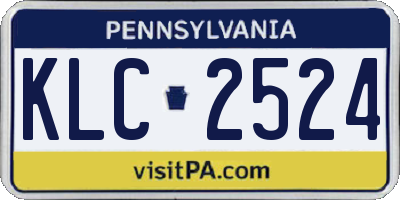 PA license plate KLC2524