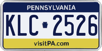 PA license plate KLC2526