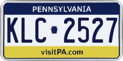 PA license plate KLC2527