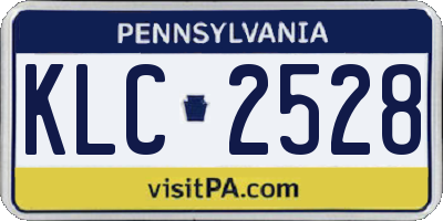 PA license plate KLC2528