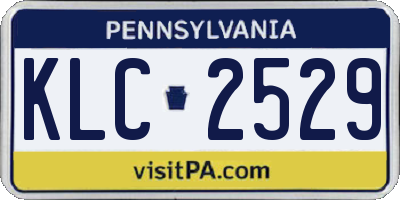 PA license plate KLC2529
