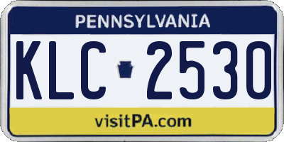 PA license plate KLC2530