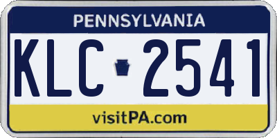 PA license plate KLC2541
