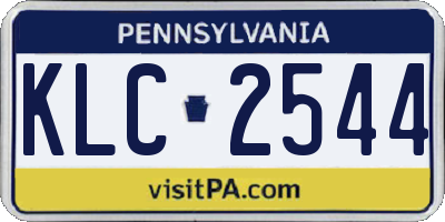 PA license plate KLC2544