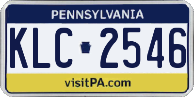 PA license plate KLC2546