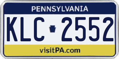 PA license plate KLC2552