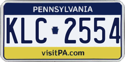 PA license plate KLC2554