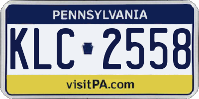 PA license plate KLC2558