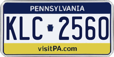 PA license plate KLC2560