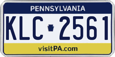PA license plate KLC2561