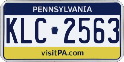 PA license plate KLC2563