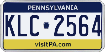 PA license plate KLC2564