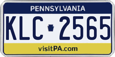 PA license plate KLC2565