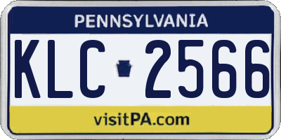 PA license plate KLC2566