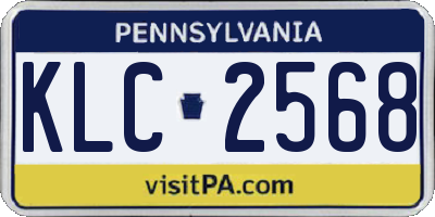 PA license plate KLC2568