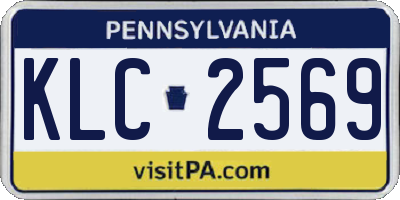 PA license plate KLC2569