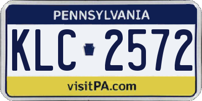 PA license plate KLC2572