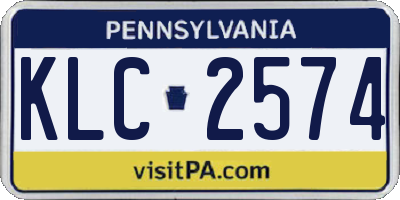 PA license plate KLC2574